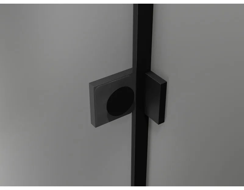 Mexen Lunar L, pravý výklopný sprchový kút 70 x 80 cm, číre sklo, čierny profil, 834L-070-080-70-00-P