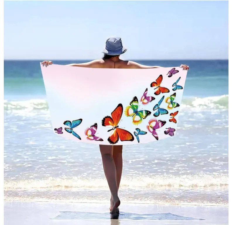 Plážový set SILMARI – osuška 100×180 cm a pončo 80×145 cm, farebný