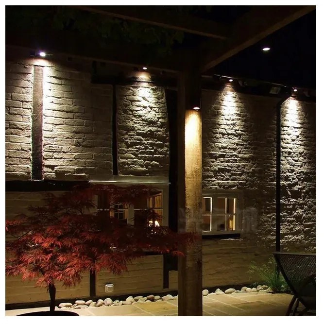 BERGE LED záhradná lampa - vstavaný reflektor GU10 - IP65 - čierna