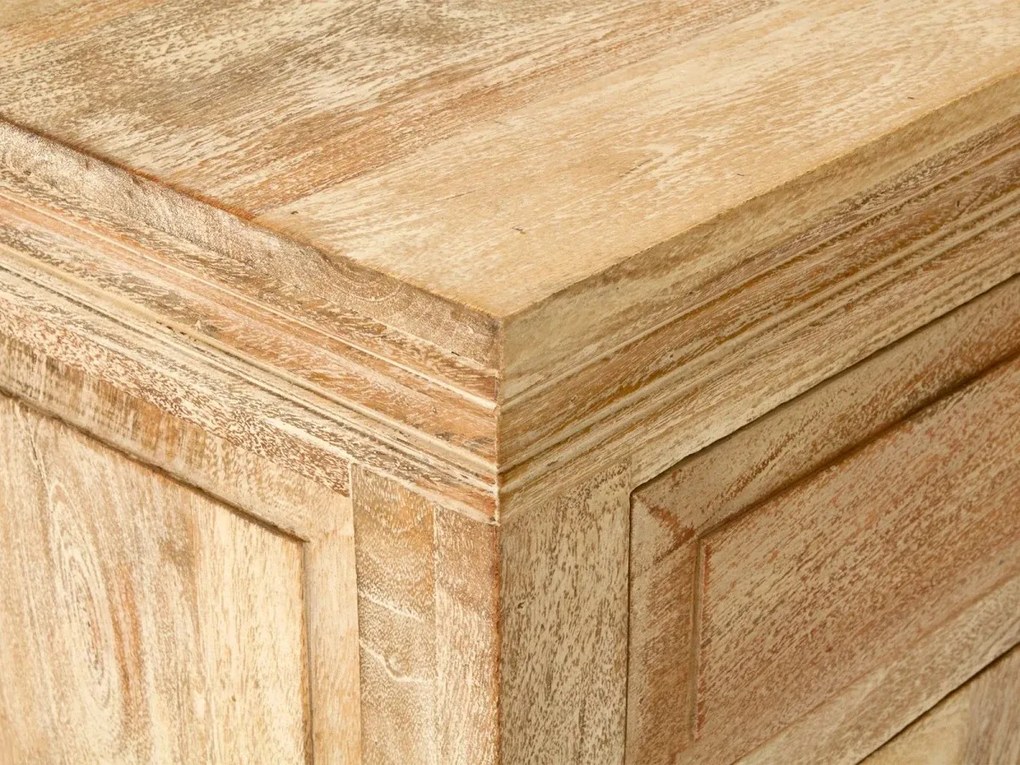 furniture-nabytek.cz - Masivní komoda z mangového dřeva, lakovaná, přírodní barva – 75×46×114 cm