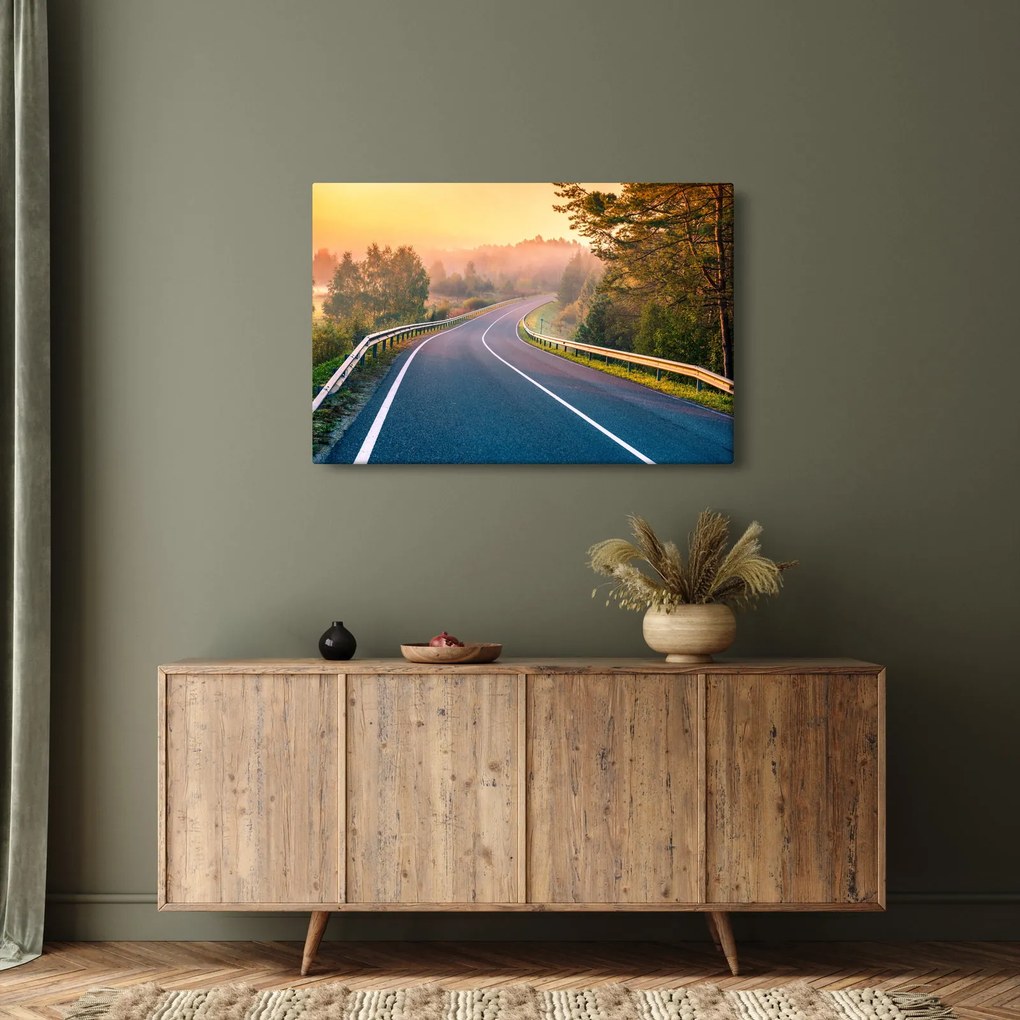 Obraz - Cesta pri východe slnka (90x60 cm)