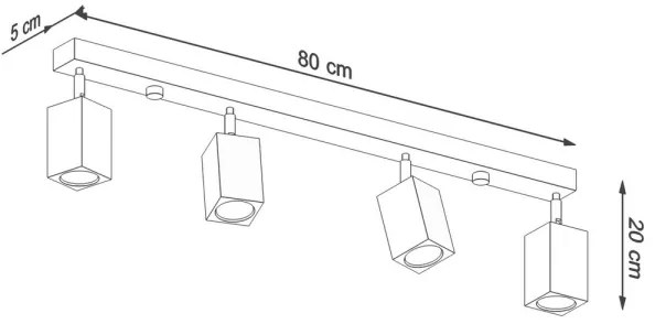 Sollux SL.1038 - Bodové svietidlo KEKE 4xGU10/40W/230V dub