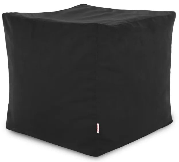 Plyšová taburetka Čierna