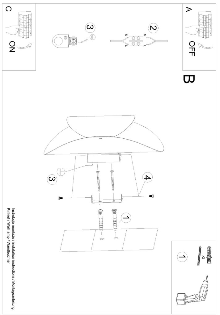 Sollux Lighting Nástenné svietidlo TEAR white