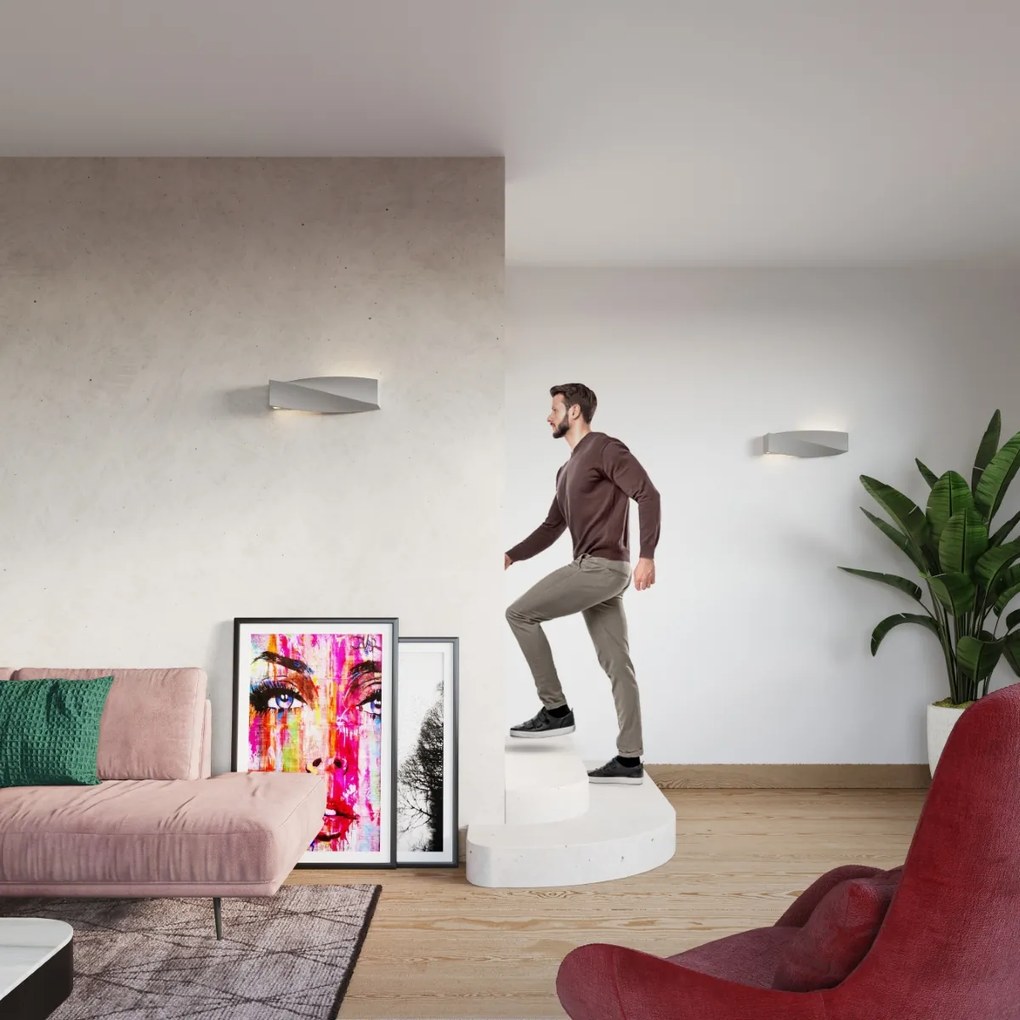 Nástenné svietidlo Sigma, 1x sivé keramické tienidlo