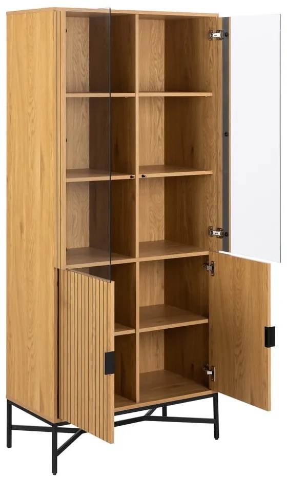 Vitrína v dekore duba v prírodnej farbe 80x180x40 cm Jaipur – Actona