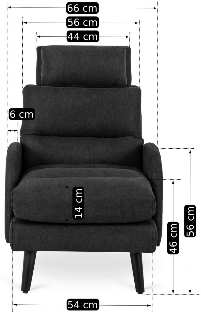 PROXIMA.store - Sklápacie kreslo HENRY FARBA: čierna