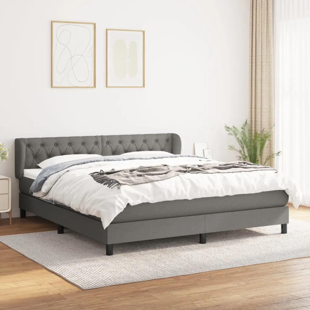 Boxspring posteľ s matracom tmavosivá 160x200 cm látka 3126494
