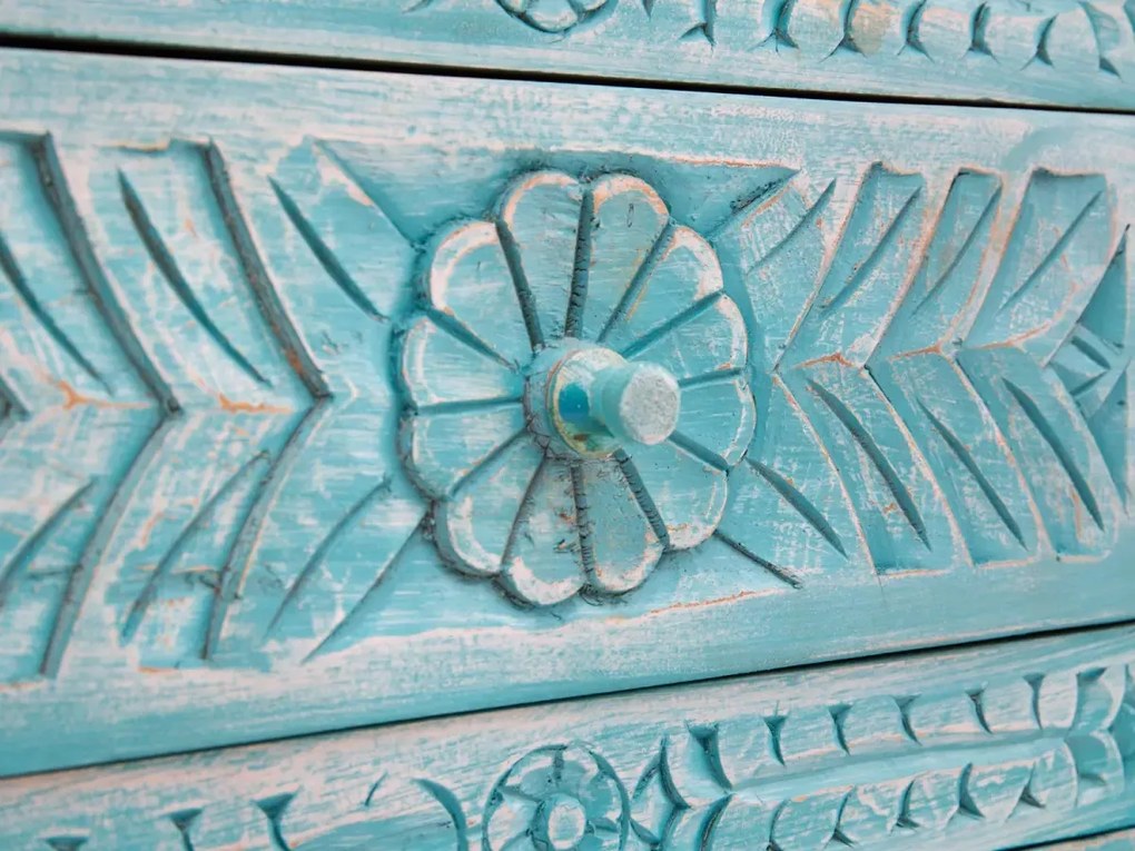 furniture-nabytek.cz - Masívna kúpeľňová skrinka Santa Cruz, modrá, Holz - Mango