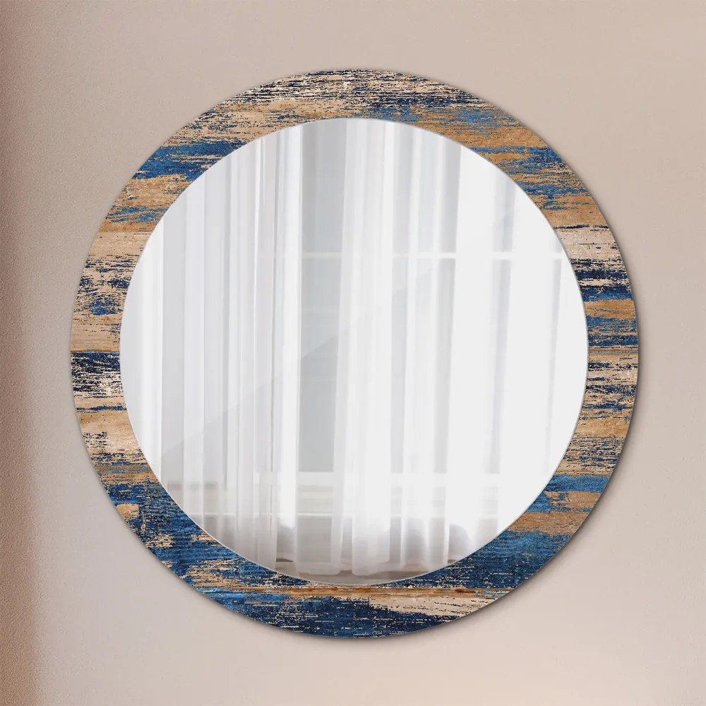 Okrúhle ozdobné zrkadlo Abstraktné drevo fi 80 cm