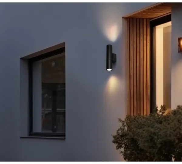 Vonkajšie nástenné svietidlo 2xGU10/35W/230V IP54 guľatý čierna