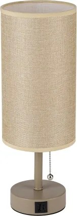 Brilagi - Stolová lampa s USB portom TABLON 1xE27/25W/230V béžová