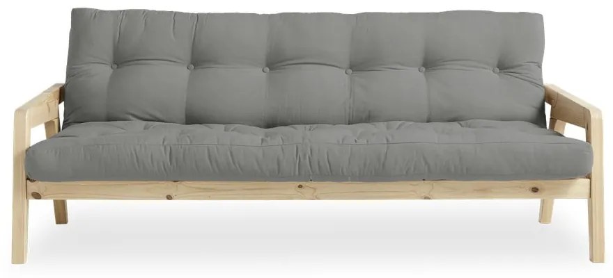 Variabilná rozkladacia pohovka s futónom v sivej farbe Karup Design Grab Natural/Grey
