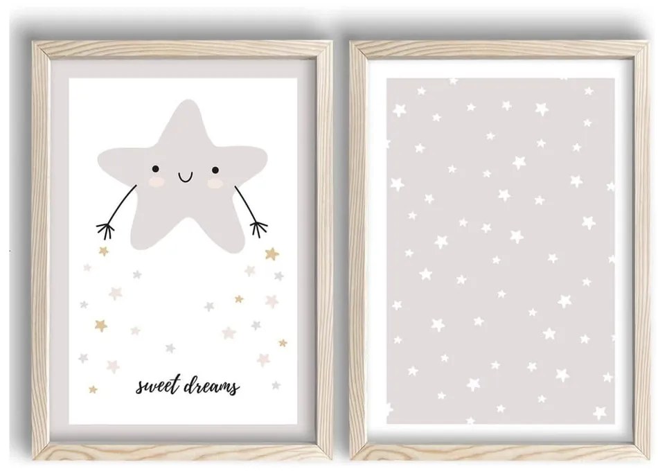 Detské obrázky v súprave 2 ks 38x53 cm Sweet Dreams – Wallity