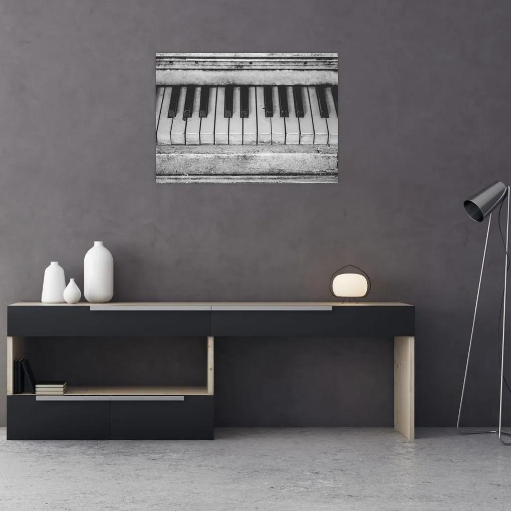 Sklenený obraz starého klavíra (70x50 cm)