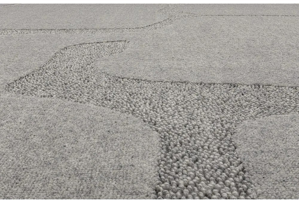 Sivý vlnený koberec 133x190 cm Morphic Organica – Agnella