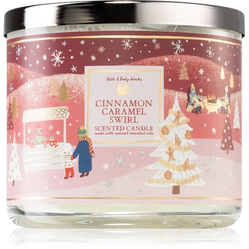 Bath & Body Works Cinnamon Caramel Swirl vonná sviečka 411 g