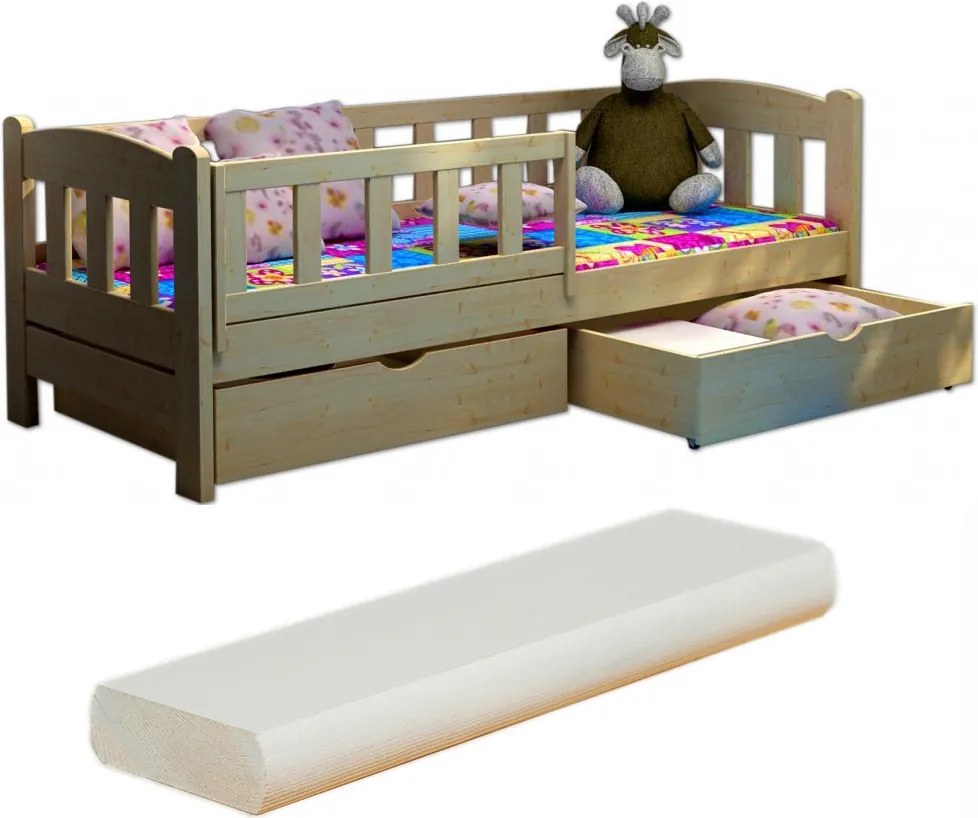 FA Oľga 2 200x90 detské postele so zábranou Farba: Biela (+66 Eur), Variant rošt: Bez roštu (-3 Eur)