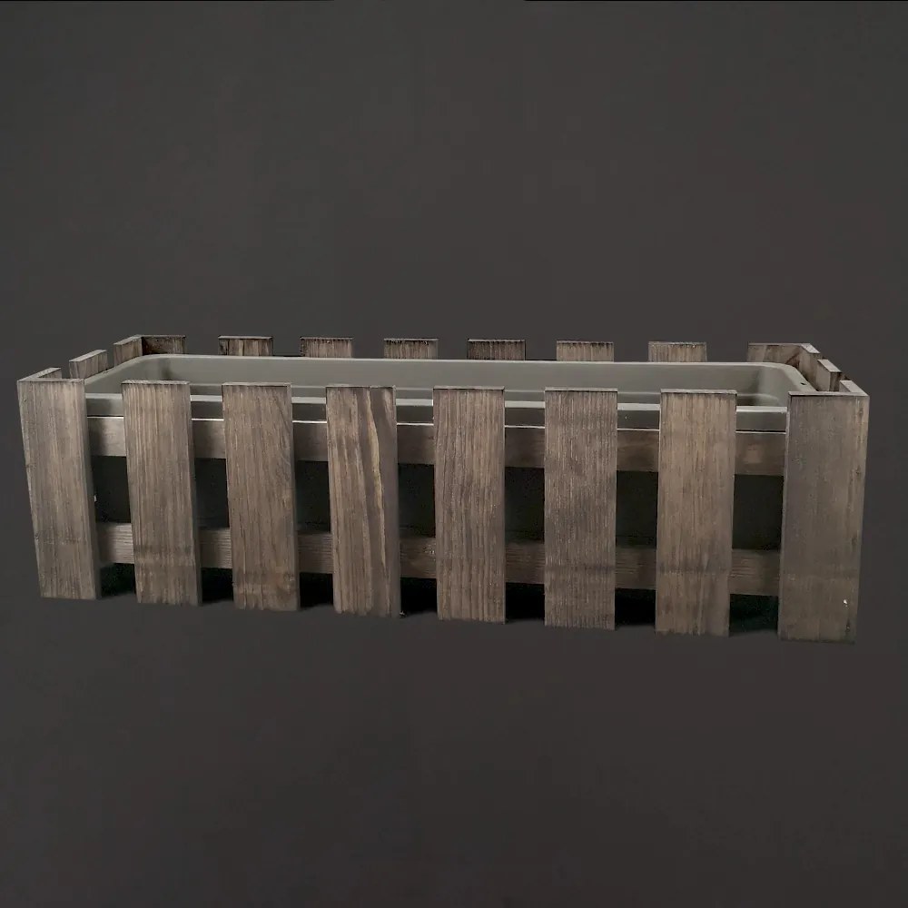 AMADEA Drevený obal na kvetináč tmavý, 62x21,5x18cm Český výrobok
