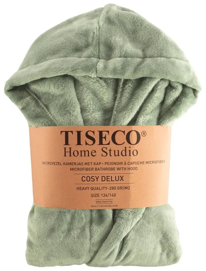 Zelený detský župan z mikroplyšu Delux – Tiseco Home Studio