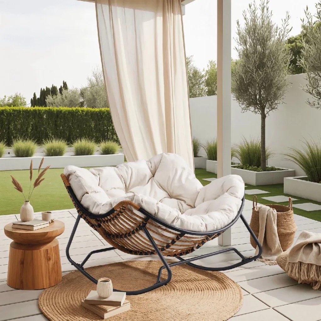 PROXIMA.store - Dizajnové hojdacie záhradné kreslo ELTON FARBA: sivá