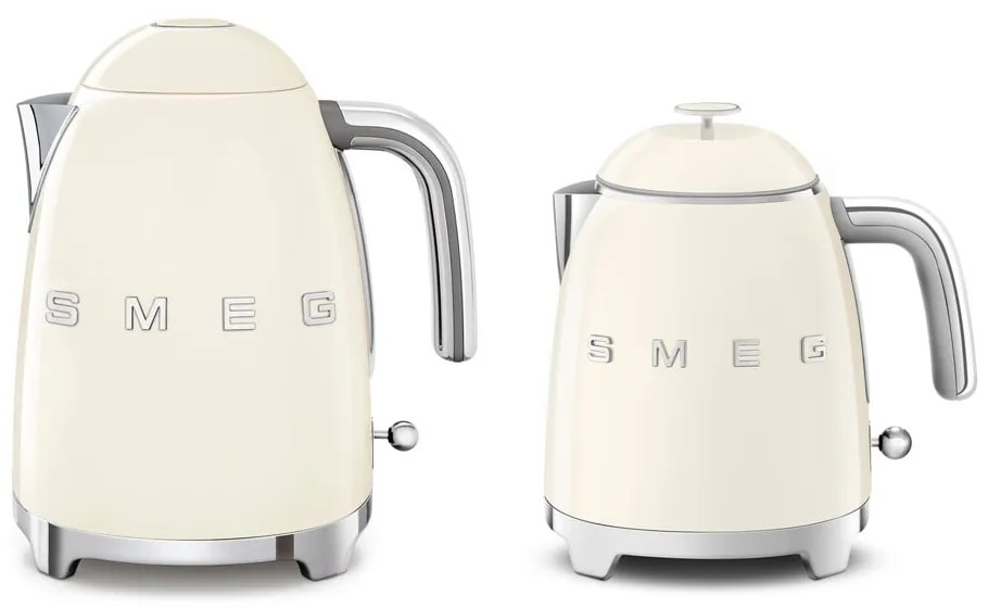Krémová rýchlovarná kanvica z nehrdzavejúcej ocele 800 ml Retro Style – SMEG