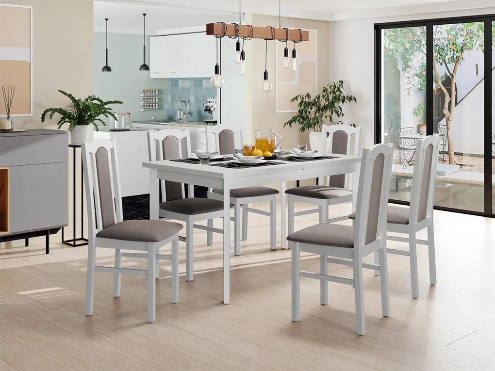 Rozkladací stôl so 6 stoličkami AL08, Morenie: biela - L, Poťahové látky: Zetta 297
