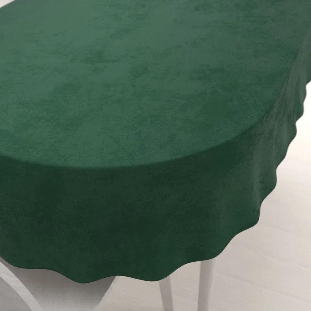 Biante Veľký zamatový oválny obrus Velvet Premium SVP-012 Zelený 260x320 cm