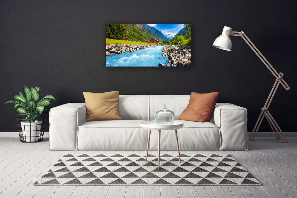 Obraz Canvas Hory rieka príroda 120x60 cm
