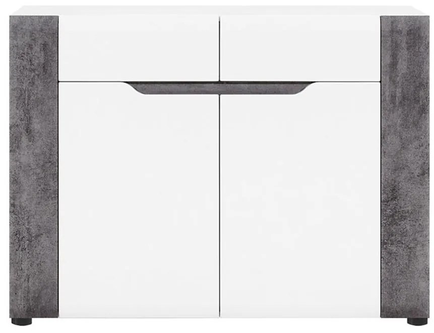 Komoda Brando B02 Biela/Betón 2d2s