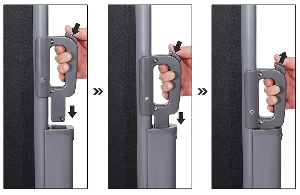 Obojstranná bočná markíza 160x600 cm dymovo sivá