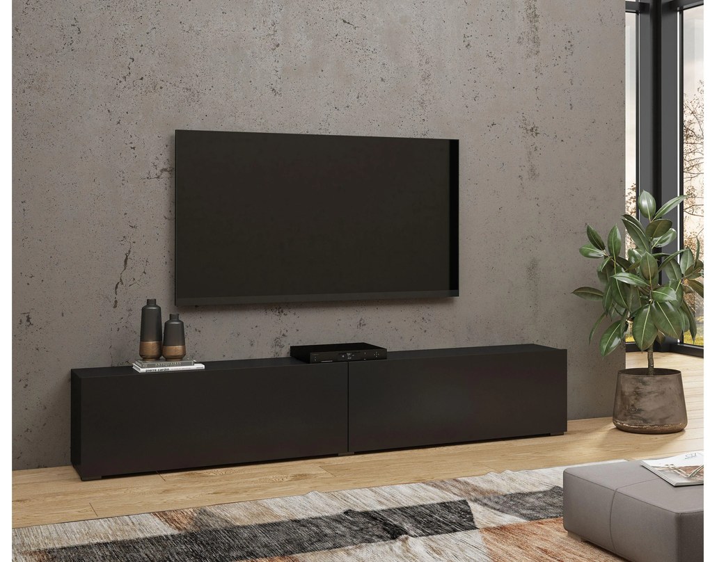 Tv stolík/skrinka Avernic Typ 40 (onyx čierna + dub wotan). Akcia -16%. Vlastná spoľahlivá doprava až k Vám domov. 1042067