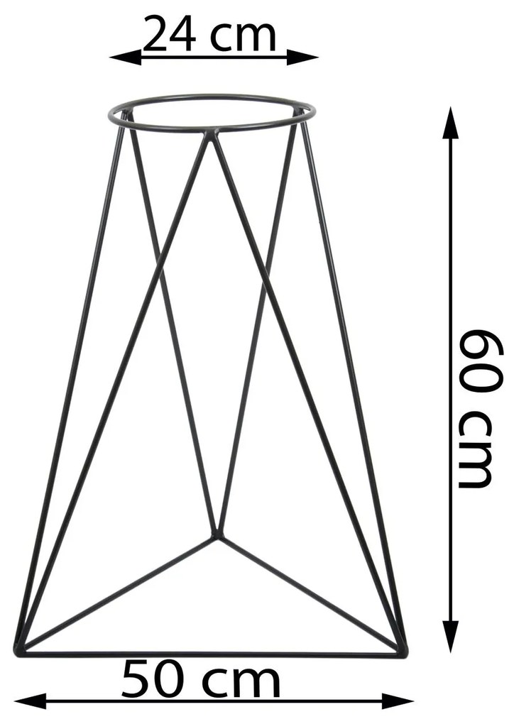STOJAN NA KVETINÁČ TRIANGLE 60X50X24 CM ČIERNA