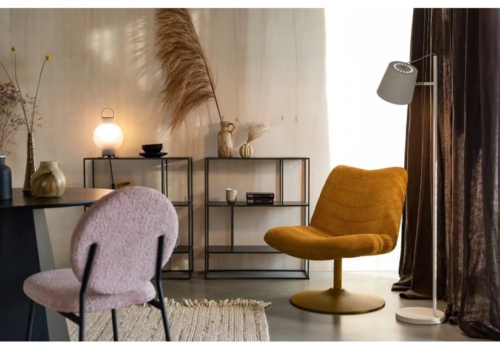 Okrovožlté zamatové kreslo Bubba – Zuiver