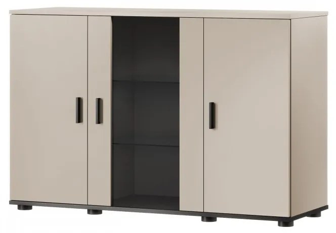 Komoda Boho B7, Osvetlenie: osvetlenie LED RGB - farebné, Farby: biela / biely lesk