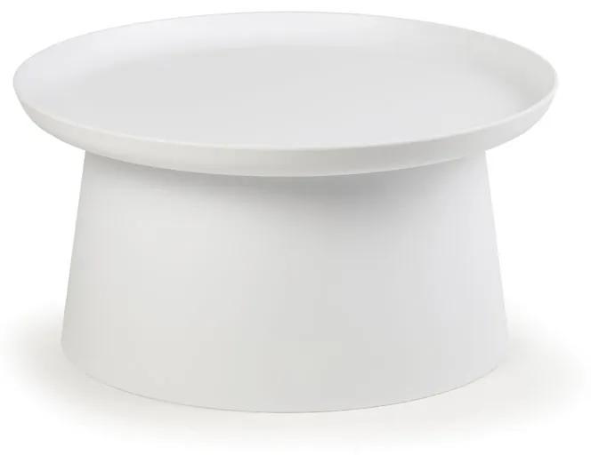 Plastový kávový stolík FUNGO priemer 700 mm, biely