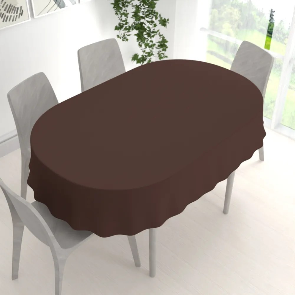 Biante Dekoračný oválny obrus Rongo RG-042 Hnedý 120x180 cm