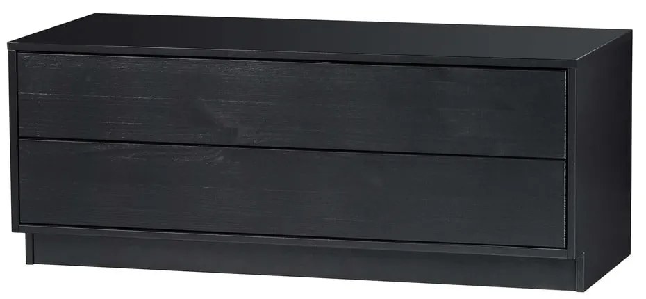 Čierny modulárny TV stolík z borovicového dreva 100x40 cm Finca – WOOOD