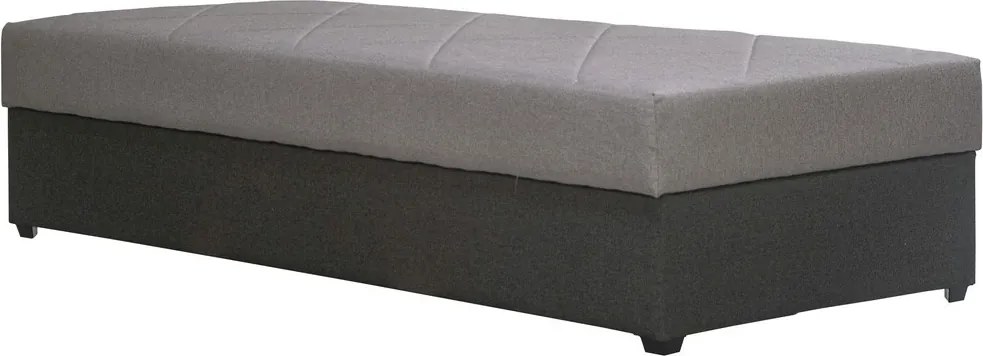 Posteľ Ormea 88x202 cm, sivo-hnedá/tmavo šedá látka