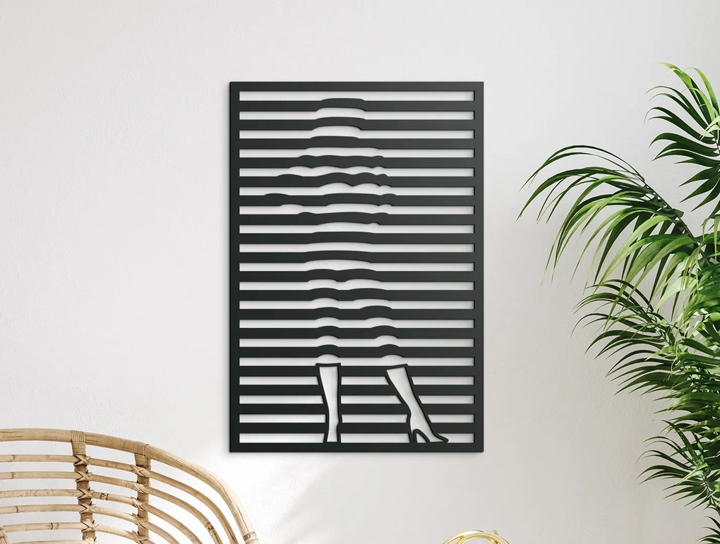 drevko Minimalistický obraz Silueta ženy Rozmer obrazu: 44,5 x 30,5 cm, Farba dekorácie: Čierna