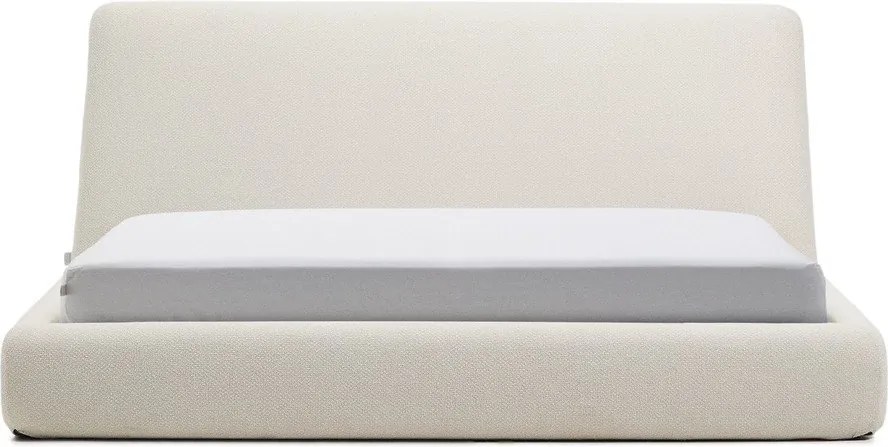 Béžová čalúnená dvojlôžková posteľ bez roštu 180x200 cm Martina – Kave Home