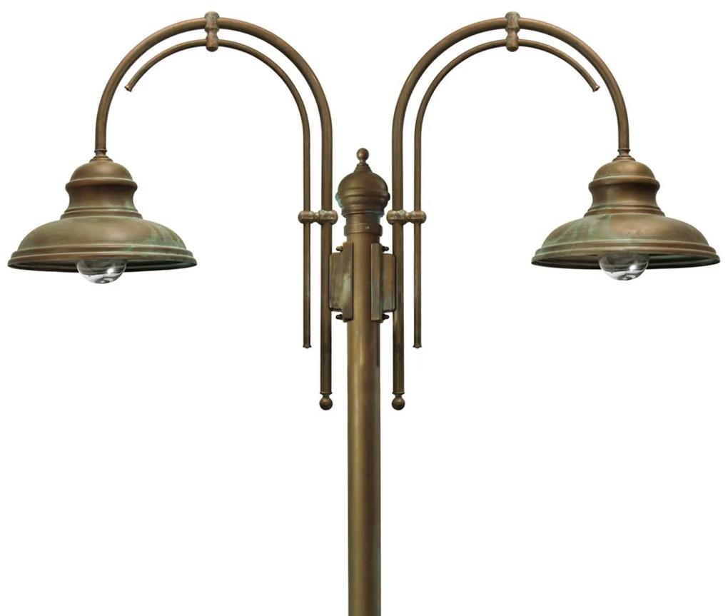 Stĺpová lampa, dve svetlá s dvoma oblúkmi