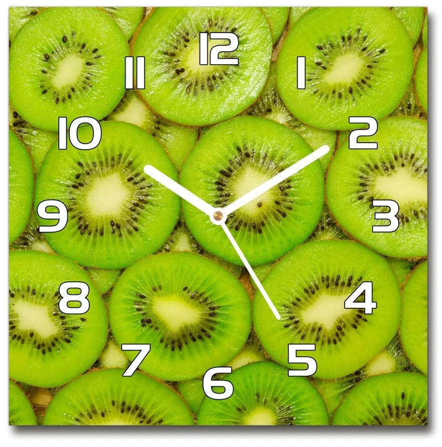 Sklenené nástenné hodiny štvorec Kiwi pl_zsk_30x30_f_73403774