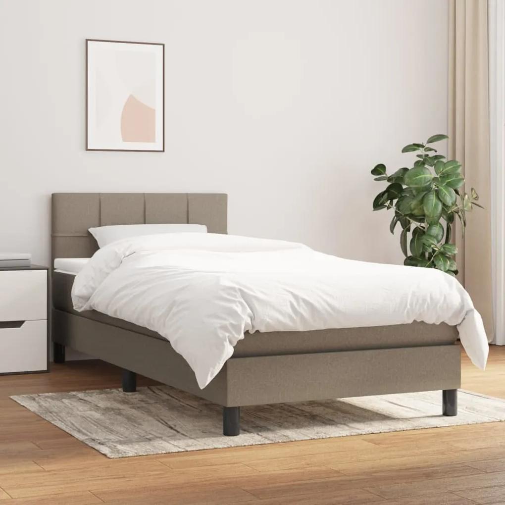 Boxspring posteľ s matracom sivohnedý 100x200 cm látka 3140037