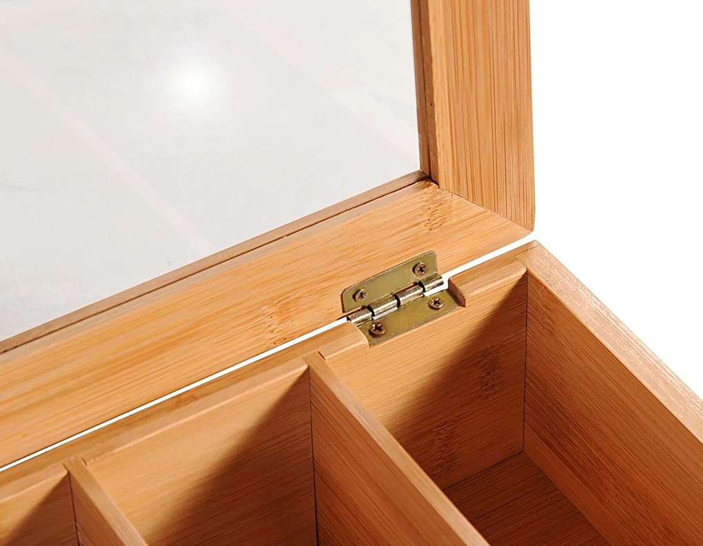 Kesper Bambusový organizér na čaj, krabička na čaje, 5 priehradiek