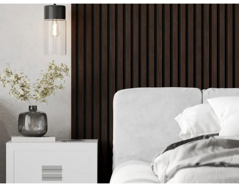 Mexen Lam-F, akustické stenové lamely 275 × 30 cm, plstený podklad 8 mm, technická dyha, eben hnedý, S105-275307-3015-022