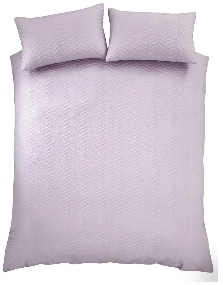 Krepové obliečky na dvojlôžko/predĺžené v levanduľovej farbe 230x220 cm Heatset Wave – Catherine Lansfield