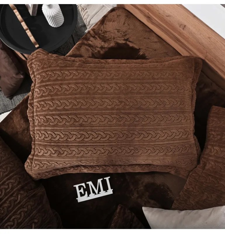 Obliečky z mikroplyšu Banu hnedé EMI, Štandardný set jednolôžko obsahuje 1x 140x200 + 1x 70x90