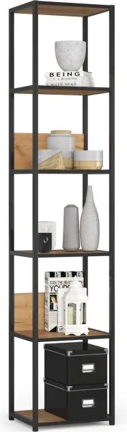 Policový regál 400 čierny / dub craft