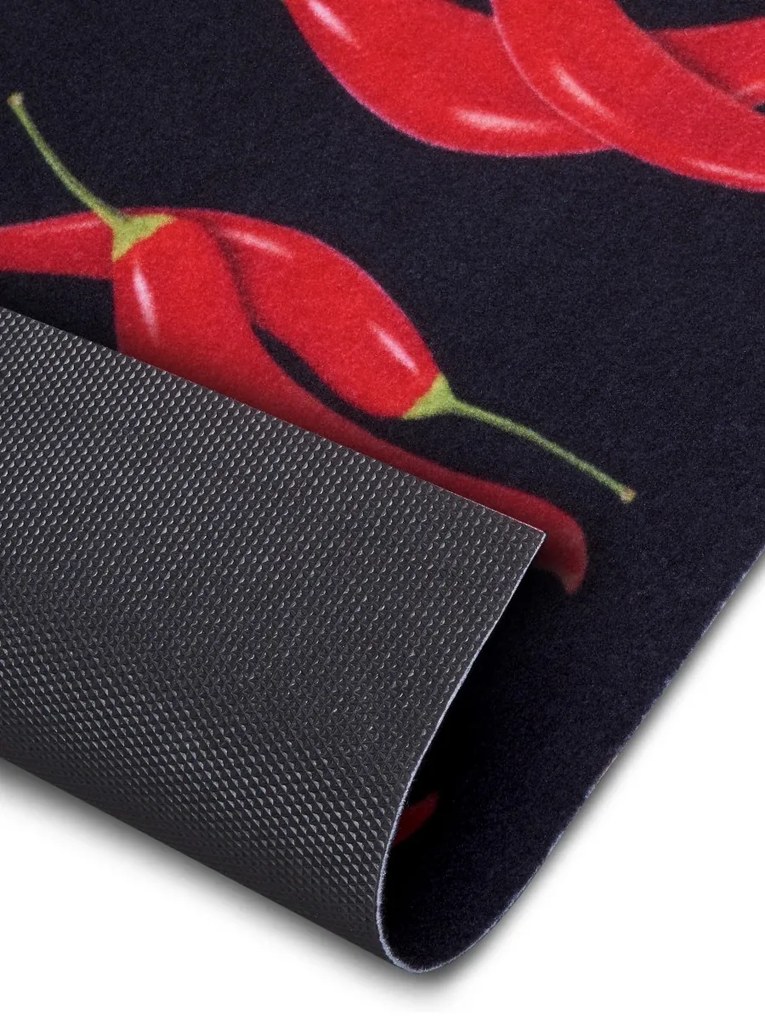Hanse Home, Koberec behúň Cook & Clean 105727 Black Red, 50x150, červená, kuchyňa